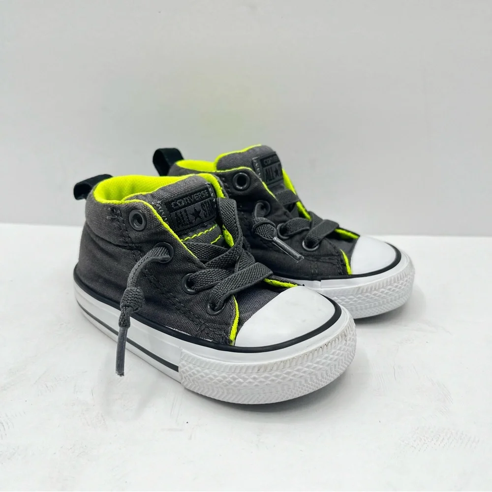 Chuck Taylor® Infant Size 4 Gray/Lime Green ShoesClassicBabyConverse Sneakers